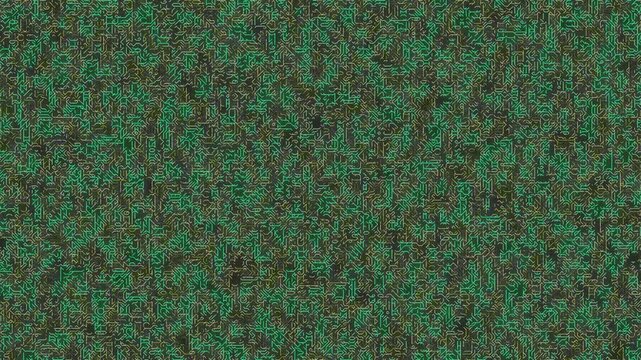 Aerial view of a textured green landscape with topography pattern