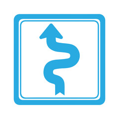Winding road sign