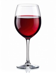 Red wine pouring into a clear wineglass