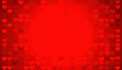 Red hearts forming a border on a gradient background