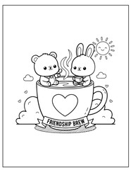 Cozy Animal Cuddle Cuties Coloring Pages for Kids