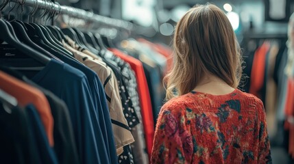 Woman shopping for clothes