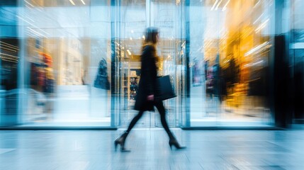 Woman shopping urban store