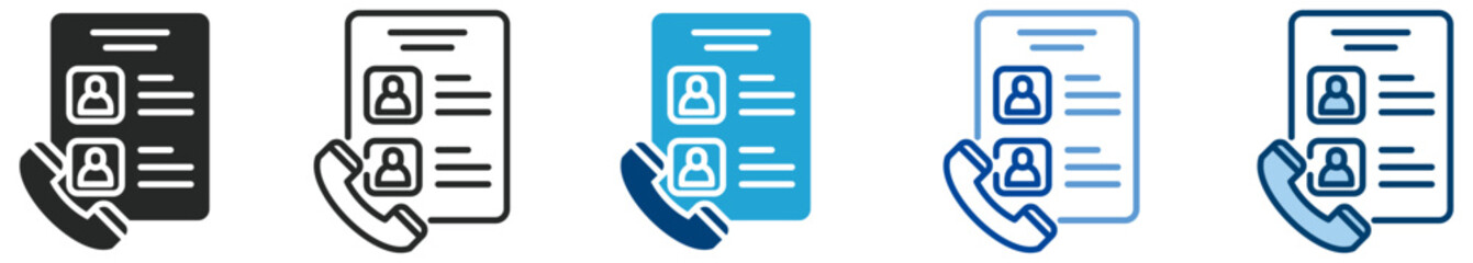 Contact icon set multi style icon set collection vector illustration