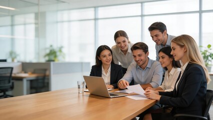 Business team in meeting around table