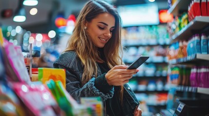 Woman shopping smartphone