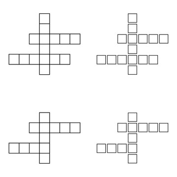 Set of Crossword concept icon, cross word graphic, web flat vector illustration .