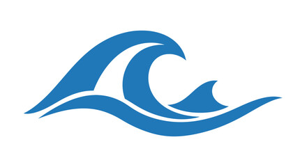 Obraz premium Stylized Blue Ocean Wave Icon