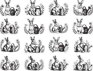 Spring Bunny & Watering Can