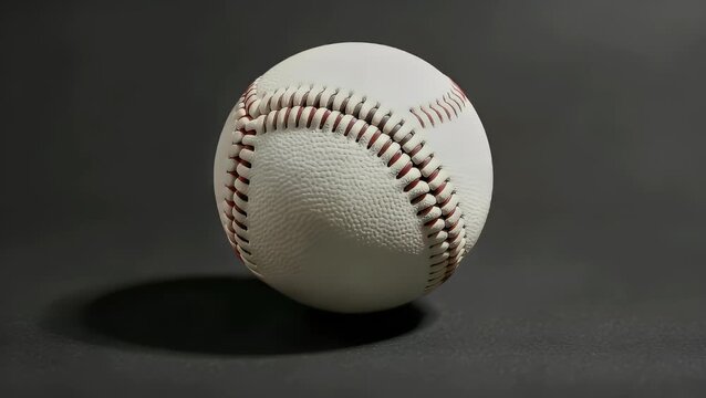 A Single Stitched Sphere Used in Athletic Competition Isolated Upon a Dark Empty Surface