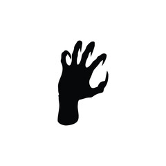 Fototapeta premium Horror hand silhouette icon vector flat design.