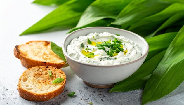 B&auml;rlauch-Frischk&auml;se-Dip