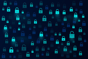 Cyber security concept digital lock pattern © Vector Riderz