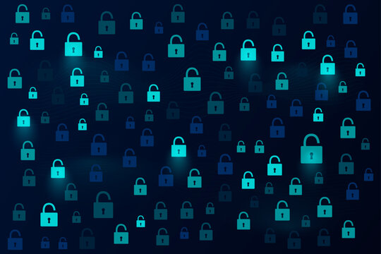 Cyber security concept digital lock pattern