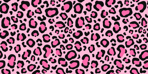 Pink Leopard print luxury Seamless Pattern © Olena