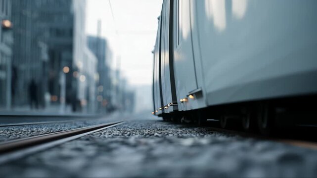Urban tram representing public transit infrastructure