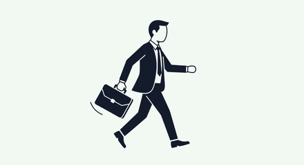 Obraz premium Business Man Walking with Briefcase