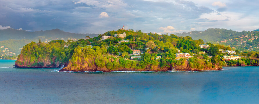 Scenic view of the harbor of Castries, Saint Lucia