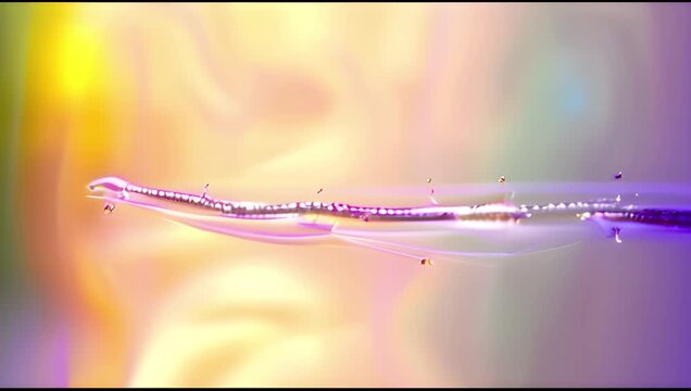 Ethereal neon fluid strands flowing across a rainbow gradient