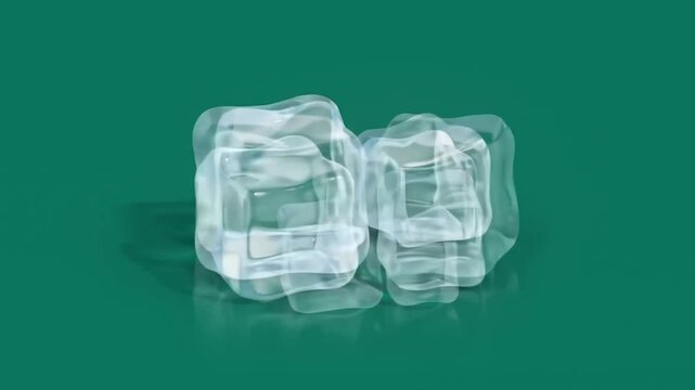 ice cubes on white background