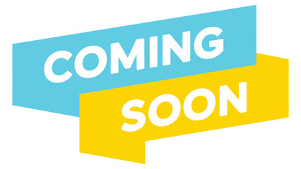 coming soon modern speech bubble banner with bold typography announcement design on light background © Mushtaq