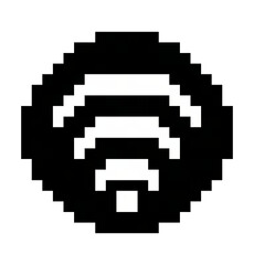 Obraz premium A 16x16 WiFi Icon Pixel Art (Black Background)