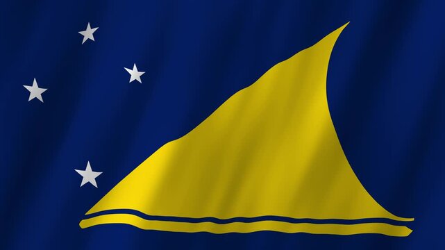 Tokelau Flag Waving on Wind, Realistic 4K Background Animation
