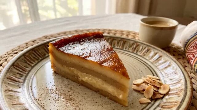 Close-up of Bebinca, the traditional Portuguese dessert popular in Goa, India