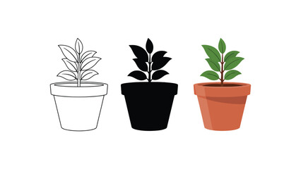 Obraz premium Flower plant vector illustrations in different styles and colors