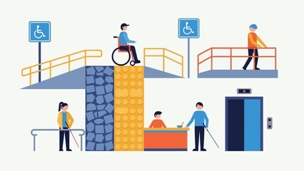 Accessibility for people with disabilities in public spaces.