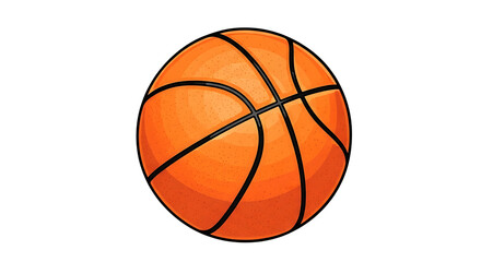 Fototapeta premium Basketball in Action: A vibrant, detailed illustration of a basketball, a symbol of sport and competition, perfect for conveying energy and athleticism.