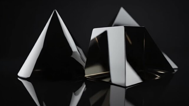 Geometric shapes of reflective black and white in low light
