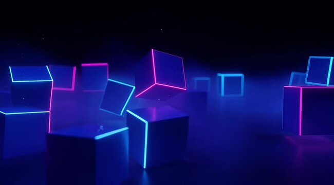 abstract blue background with cubes