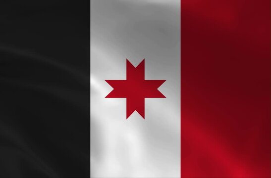 Udmurtia Flag Waving: Realistic National Symbol of the Udmurt Republic in 4K High-Definition Animation Loop