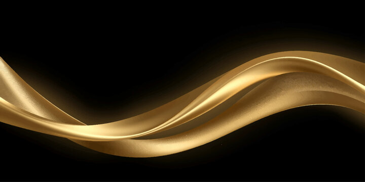 Abstract golden wave design with dynamic light lines and blue energy flow creates a dark textured backdrop for a modern art wallpaper