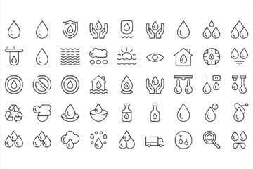 Sustainable Water Management Icons for Business Use