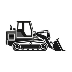 Naklejka premium Bulldozer, Heavy Construction Equipment, Crawler Loader, Industrial Machine