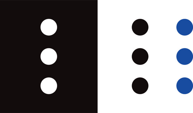 Interface more menu button icons, digital list navigation symbols, functional interface design elements,