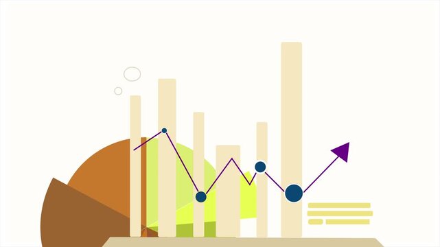 Chart and statics report analyzing, data rank show, animation clip
