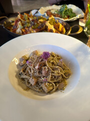 pasta dishes with nachos on the side