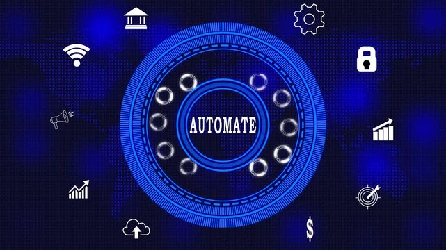 Internet, business, Technology and network concept. Coach motivation to AUTOMATE improvement. Education concept. Training. Leadership  AUTOMATE . Human abilities