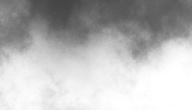 Gray dust sand soil smoke cloud particles isolated on a transparent white background. Sandstorm effect, smog, dust explosion rising, Smoke