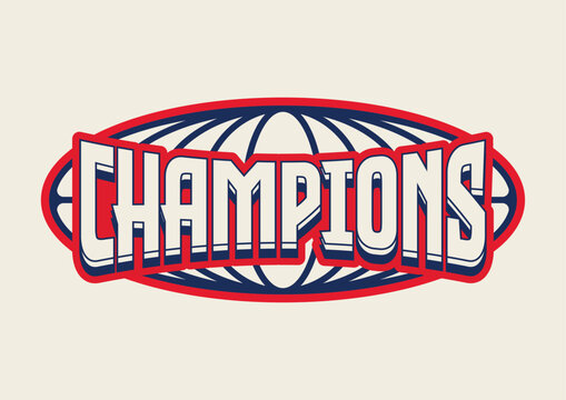 champions typography for varsity editable and good for screen printing