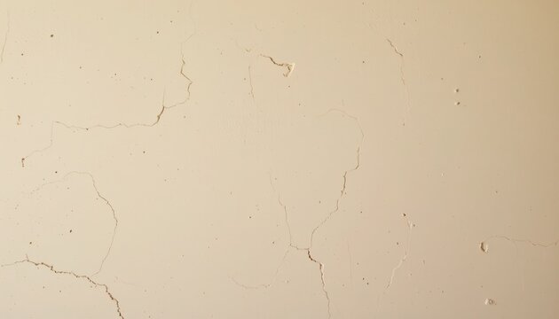 Cracked and Weathered Wall Surface with Textured Patterns and Light Neutral Color for Background Use