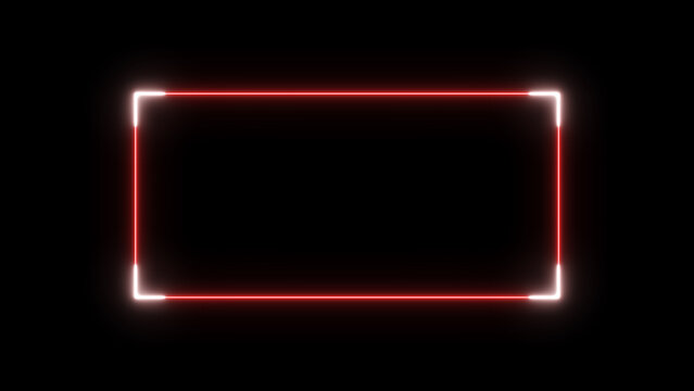 Live streaming glowing neon frame isolated on black background