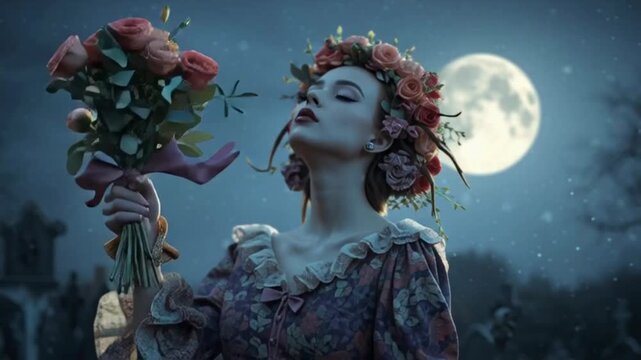 Gothic Girl mit einer Dornenkrone
