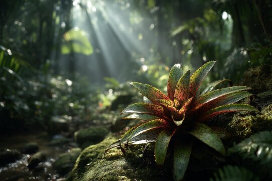 vriesea gigantea rosette in the atlantic forest