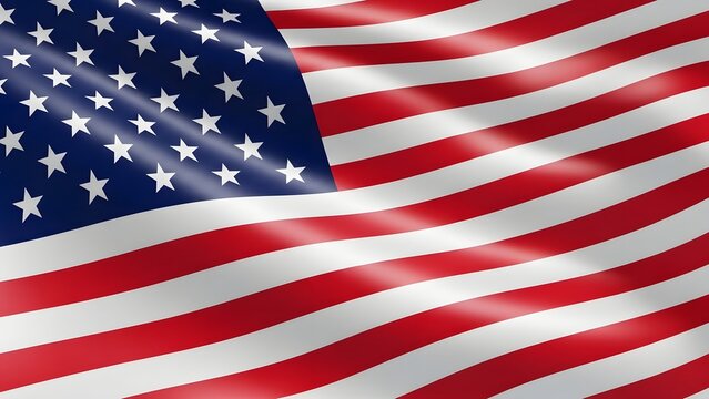 Waving american flag with red white and blue colors and stars