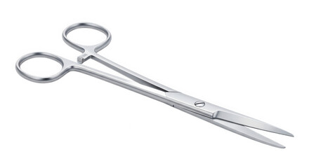 Surgical Scissors in Modern Minimalist Style with Bright Studio Lighting on White Background for Medical Illustration