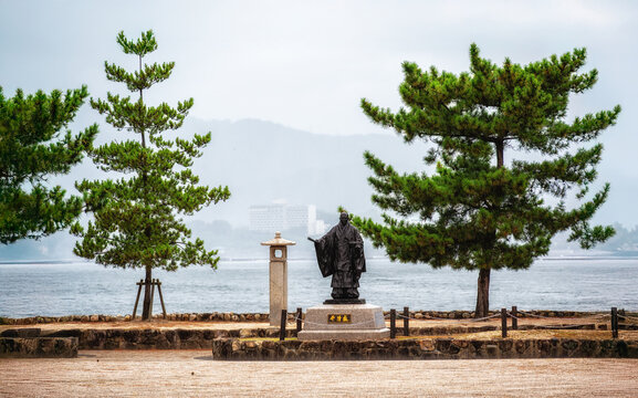 Taira no Kiyomori Statue on Miyajima Island , Hiroshima Bay, Western Honshu, Japan